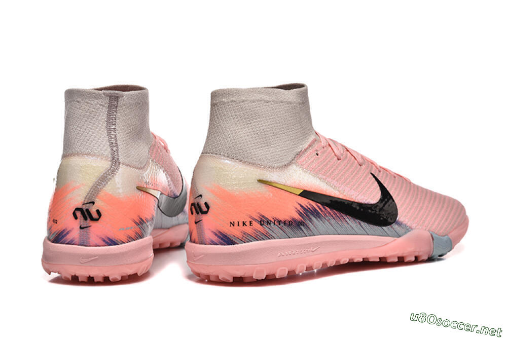 Men's Nike Air Zoom Mercurial Superfly 10 Elite TF Football Shoes - Pink/Black/Gold 9