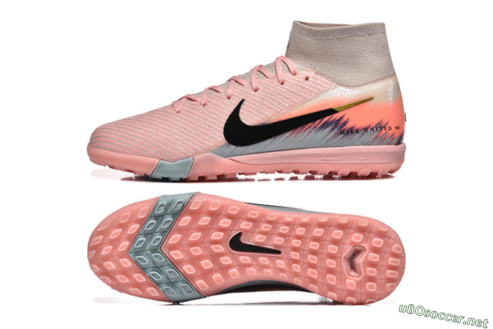 Men's Nike Air Zoom Mercurial Superfly 10 Elite TF Football Shoes - Pink/Black/Gold 1