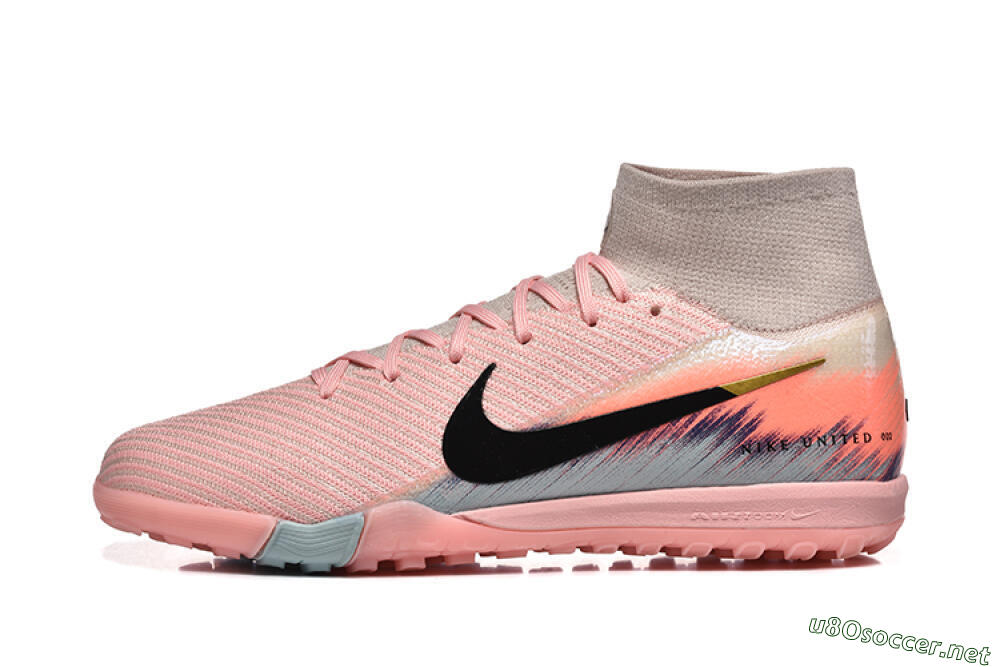 Men's Nike Air Zoom Mercurial Superfly 10 Elite TF Football Shoes - Pink/Black/Gold 0