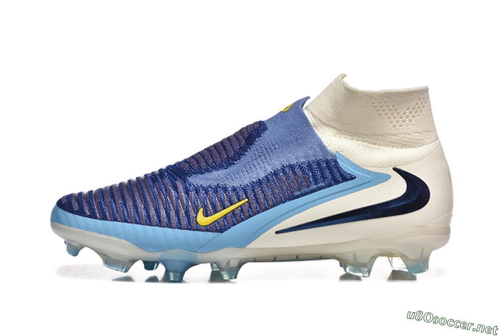 Men's Nike Phantom 6 Elite High FG Football Boots - Blue/Yellow/Black 0