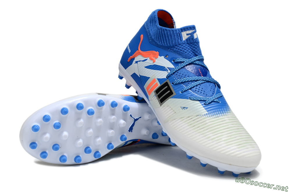 Men's Puma Future 8 Ultimate MG Football Boots - Blue/White/Silver 3