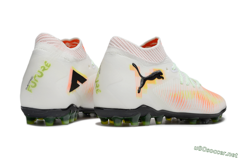 Men's Puma Future 8 Ultimate MG Football Boots - White/Red/Yellow 6