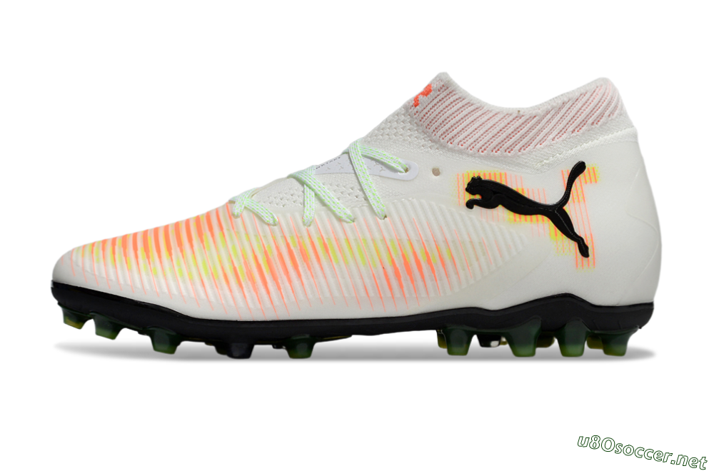 Men's Puma Future 8 Ultimate MG Football Boots - White/Red/Yellow 0