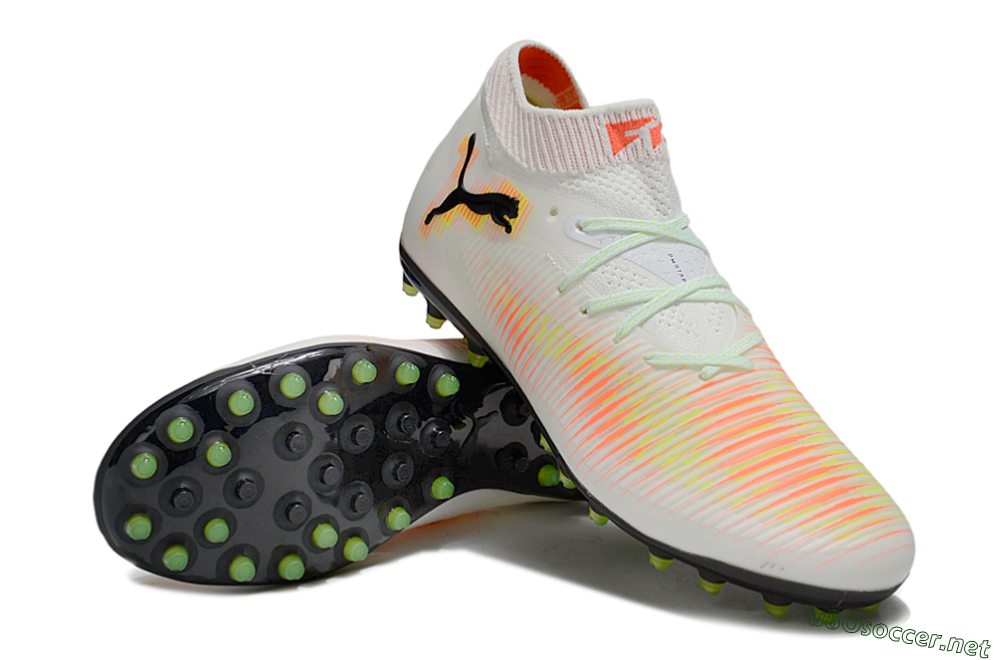 Men's Puma Future 8 Ultimate MG Football Boots - White/Red/Yellow 3