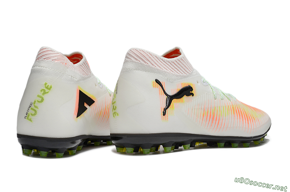 Men's Puma Future 8 Ultimate MG Football Boots - White/Red/Yellow 6