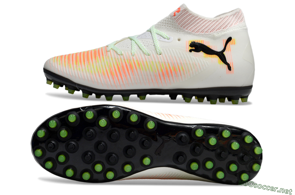 Men's Puma Future 8 Ultimate MG Football Boots - White/Red/Yellow 1