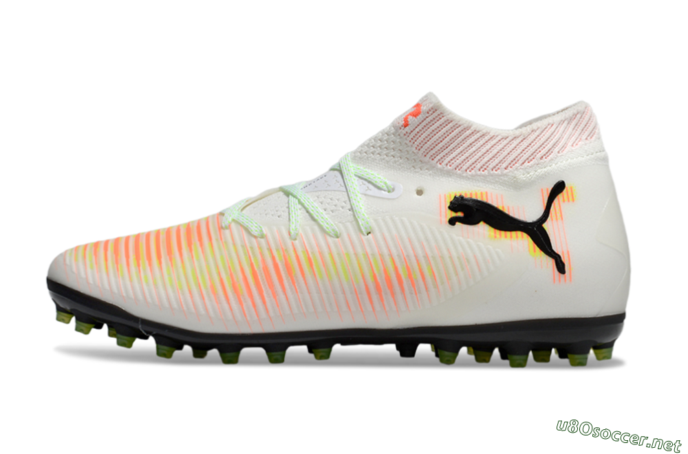 Men's Puma Future 8 Ultimate MG Football Boots - White/Red/Yellow 0