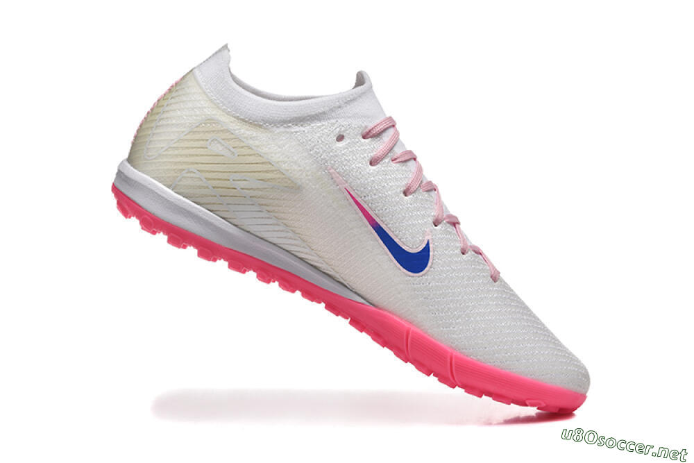 Men's Nike Air Zoom Mercurial Vapor 16 Elite TF Football Shoes - White/Blue/Pink 7