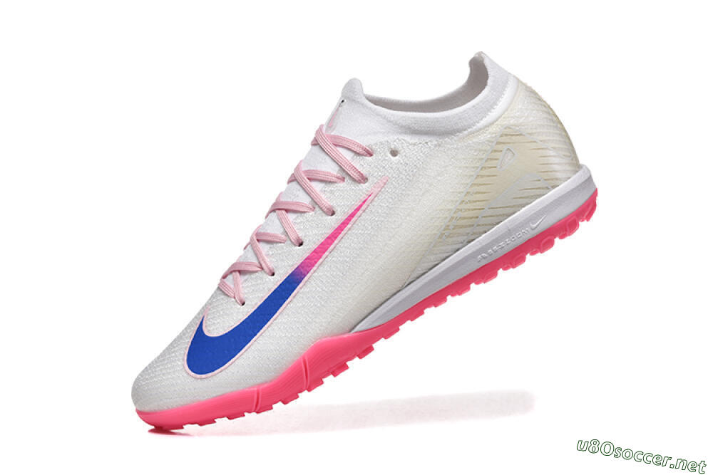 Men's Nike Air Zoom Mercurial Vapor 16 Elite TF Football Shoes - White/Blue/Pink 8