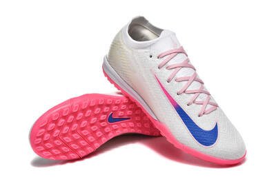 Men's Nike Air Zoom Mercurial Vapor 16 Elite TF Football Shoes - White/Blue/Pink