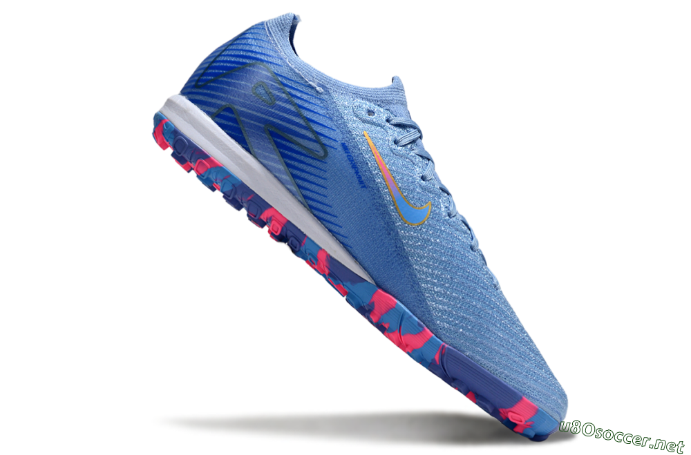 Unisex Nike Air Zoom Mercurial Vapor 16 Elite TF Football Shoes - Blue/Pink/Gold 4