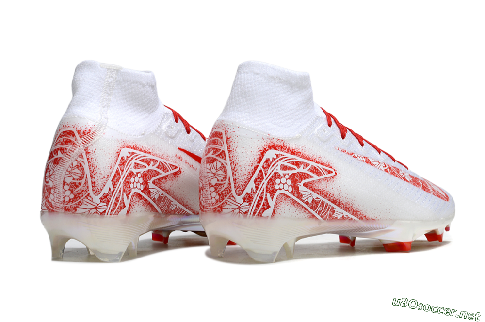 Unisex Nike Air Zoom Mercurial Superfly 10 Elite FG Football Boots - White/Red/Gold 5