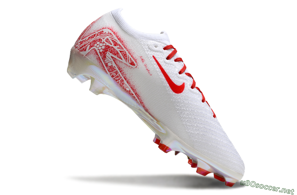 Unisex Nike Air Zoom Mercurial Vapor 16 Elite FG Football Boots - White/Red/Gold 4