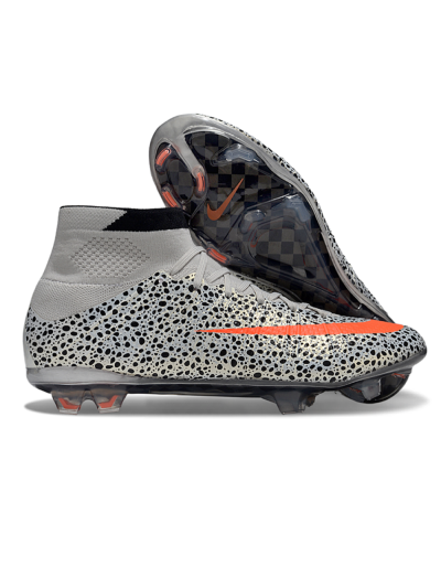 Men's Nike Air Zoom Mercurial Superfly 4 Elite FG Football Boots - Grey/Red/Black
