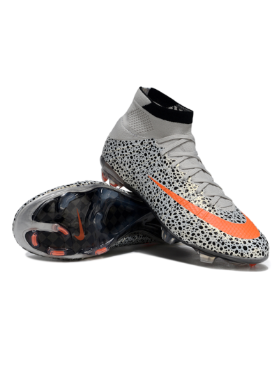 Men's Nike Air Zoom Mercurial Superfly 4 Elite FG Football Boots - Grey/Red/Black