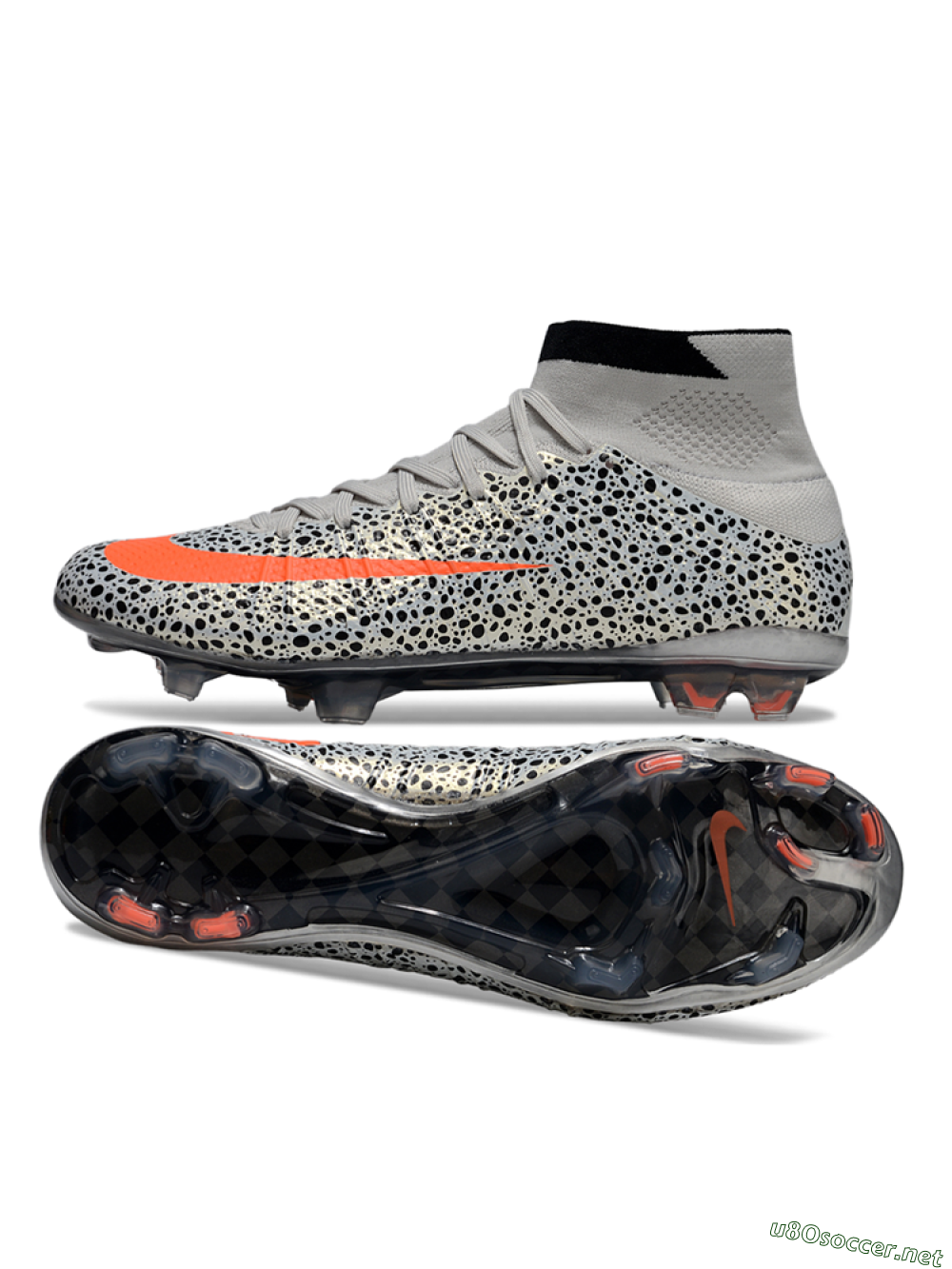 Men's Nike Air Zoom Mercurial Superfly 4 Elite FG Football Boots - Grey/Red/Black 1
