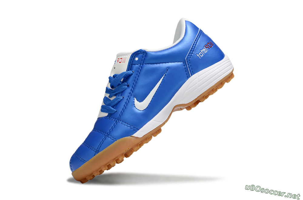 Kids Nike Total 90 III TF Football Shoes - Blue/White/Brown 4