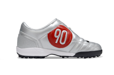 Kids Nike Total 90 III TF Football Shoes - Silver/Black/White