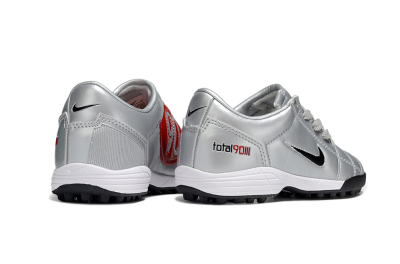 Kids Nike Total 90 III TF Football Shoes - Silver/Black/White