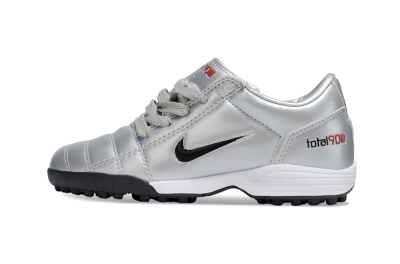 Kids Nike Total 90 III TF Football Shoes - Silver/Black/White