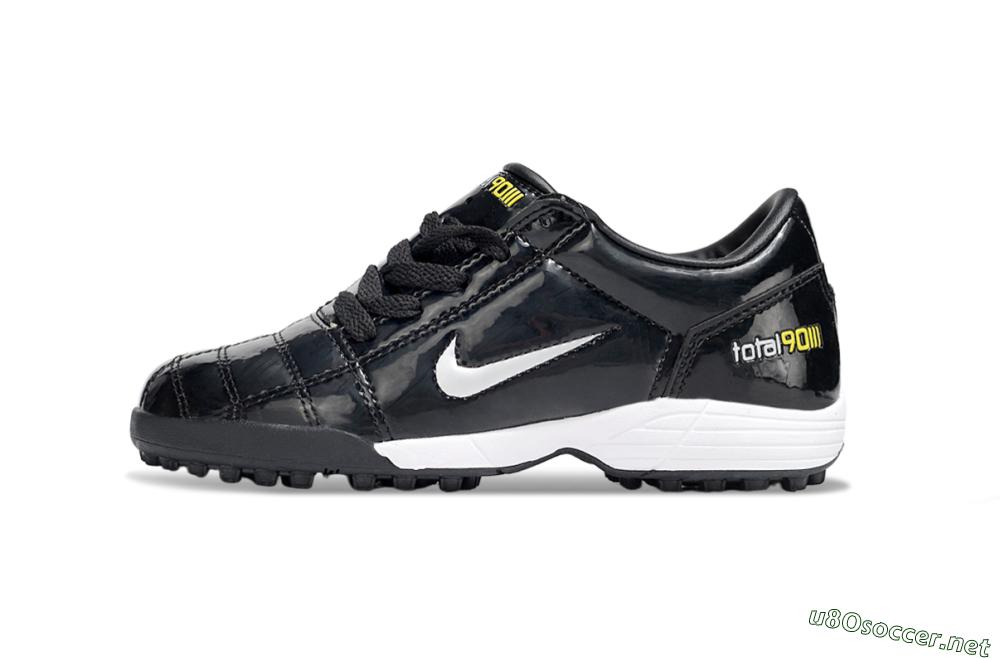 Kids Nike Total 90 III TF Football Shoes - Black/White/Yellow 2