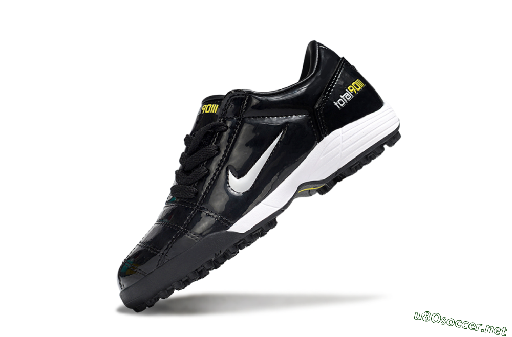 Kids Nike Total 90 III TF Football Shoes - Black/White/Yellow 4