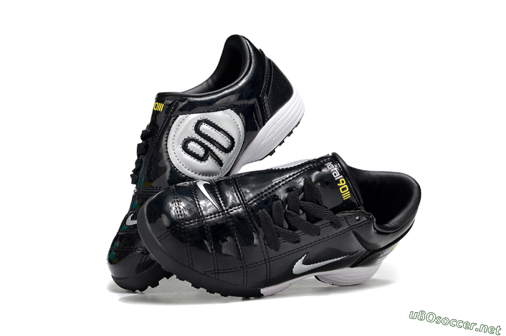 Kids Nike Total 90 III TF Football Shoes - Black/White/Yellow 0