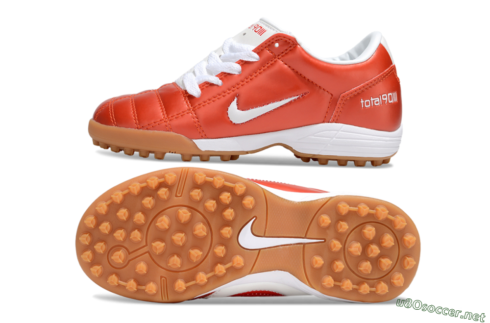Kids Nike Total 90 III TF Football Shoes - Red/White/Brown 1
