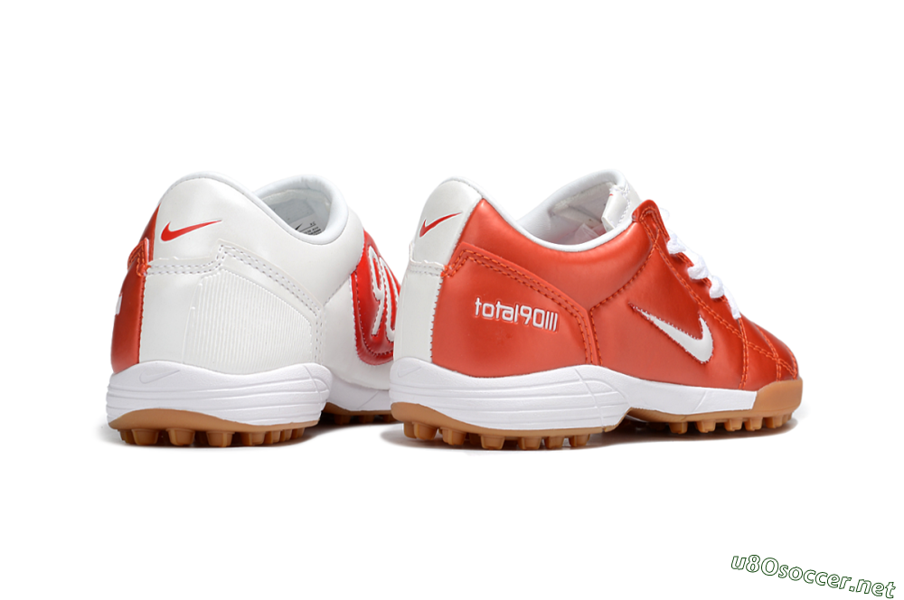 Kids Nike Total 90 III TF Football Shoes - Red/White/Brown 5
