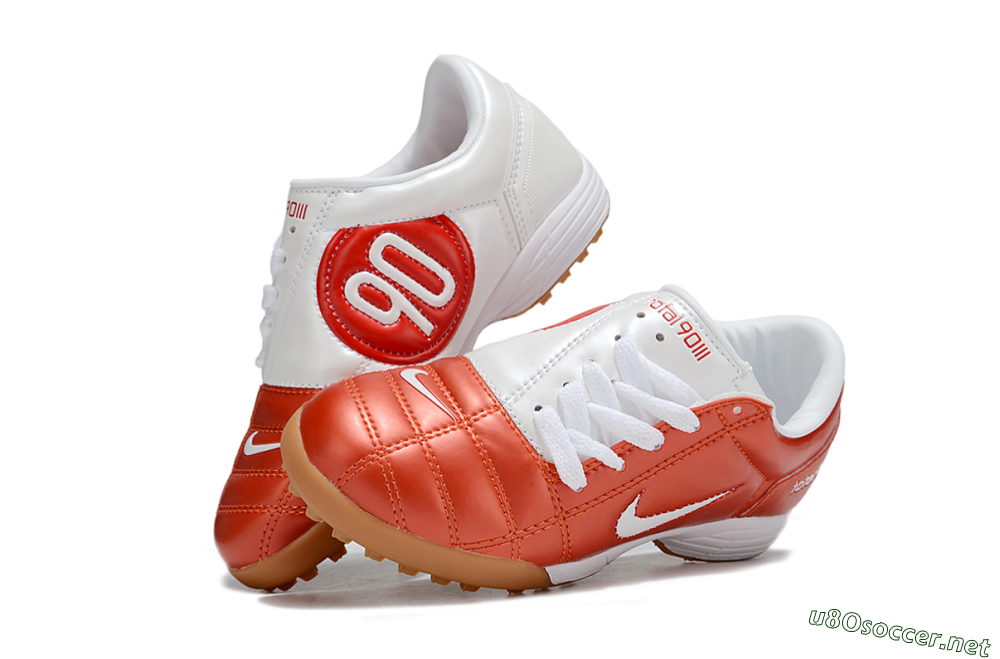 Kids Nike Total 90 III TF Football Shoes - Red/White/Brown 0