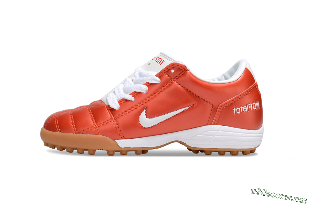 Kids Nike Total 90 III TF Football Shoes - Red/White/Brown 2