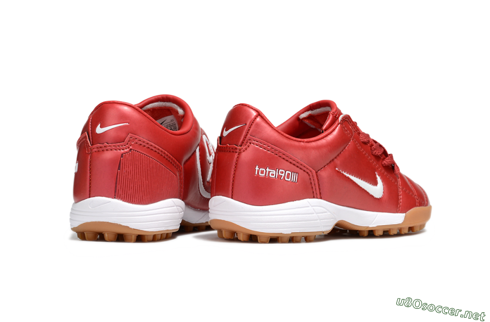 Kids Nike Total 90 III TF Football Shoes - Red/White/Brown 6