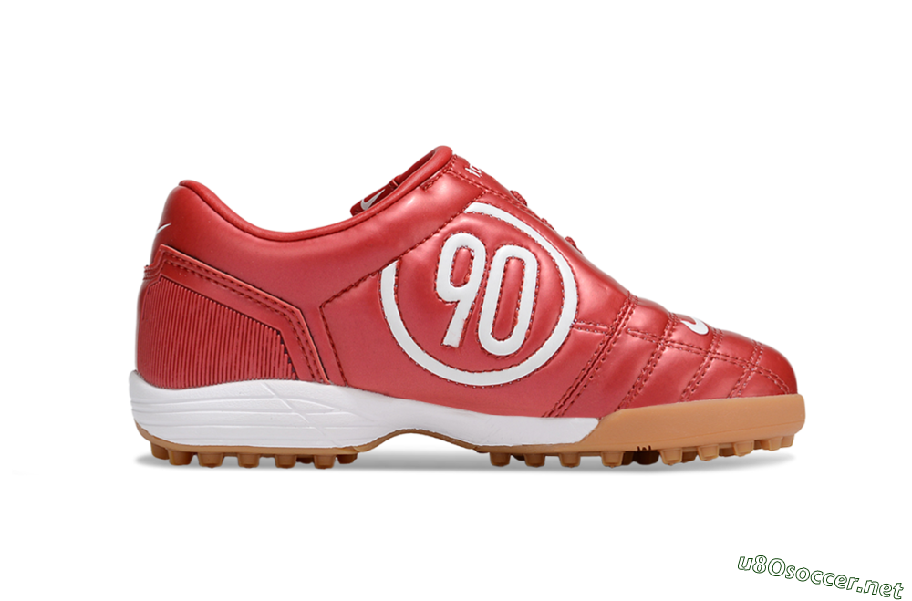Kids Nike Total 90 III TF Football Shoes - Red/White/Brown 5