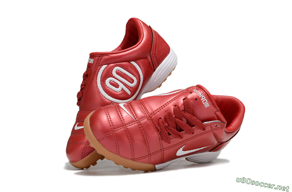 Kids Nike Total 90 III TF Football Shoes - Red/White/Brown 0