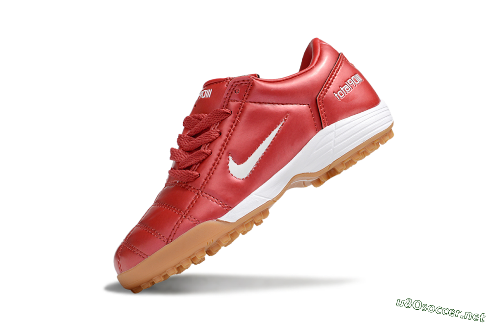 Kids Nike Total 90 III TF Football Shoes - Red/White/Brown 4