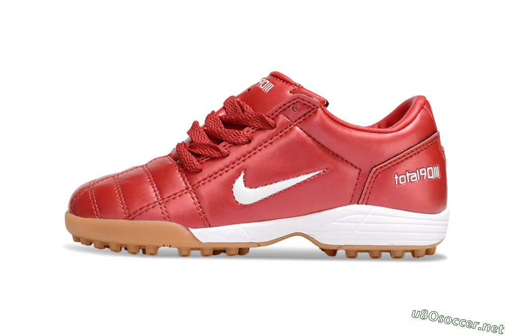 Kids Nike Total 90 III TF Football Shoes - Red/White/Brown 2
