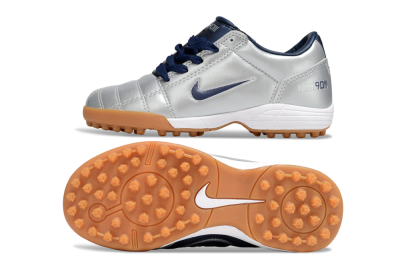 Kids Nike Total 90 III TF Football Shoes - Silver/Blue/White