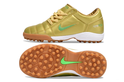 Kids Nike Total 90 III TF Football Shoes - Gold/Green/White