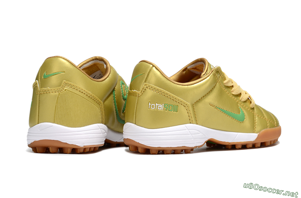 Kids Nike Total 90 III TF Football Shoes - Gold/Green/White 6