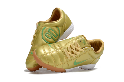 Kids Nike Total 90 III TF Football Shoes - Gold/Green/White