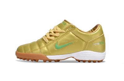 Kids Nike Total 90 III TF Football Shoes - Gold/Green/White