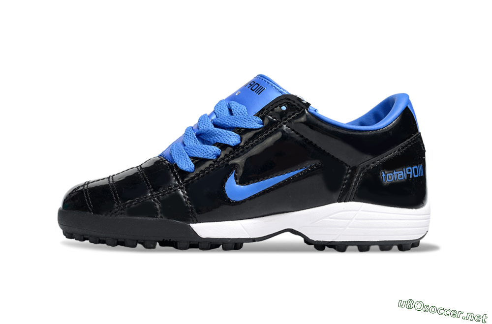 Kids Nike Total 90 III TF Football Shoes - Black/Blue/White 2