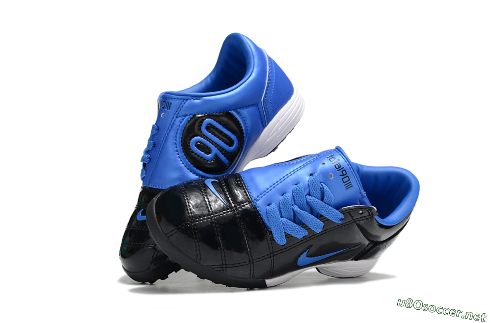 Kids Nike Total 90 III TF Football Shoes - Black/Blue/White 0