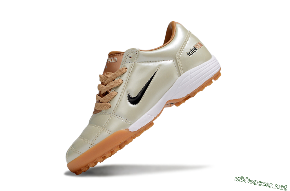 Kids Nike Total 90 III TF Football Shoes - Gold/Black/White 4
