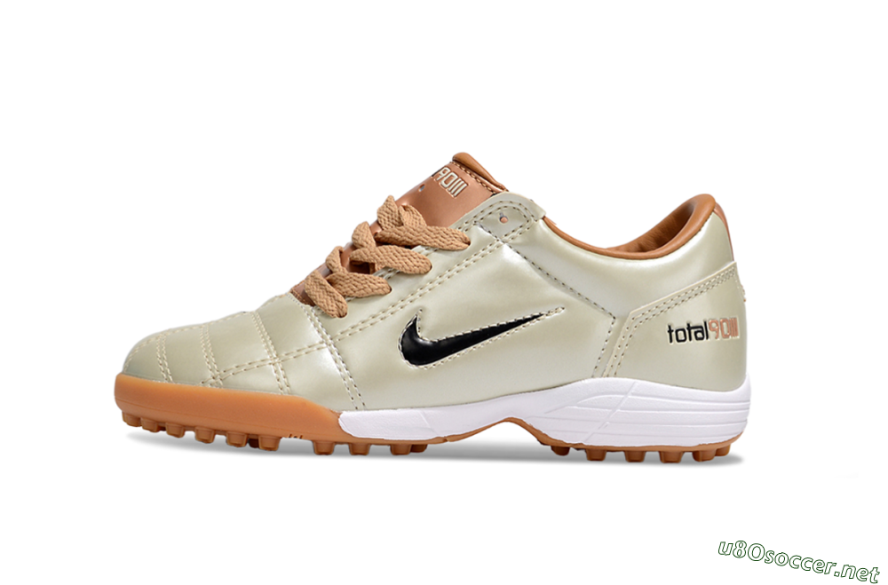 Kids Nike Total 90 III TF Football Shoes - Gold/Black/White 2