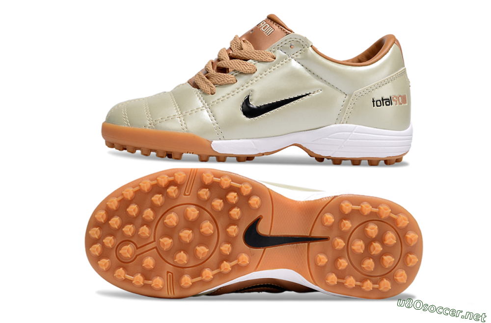 Kids Nike Total 90 III TF Football Shoes - Gold/Black/White 1