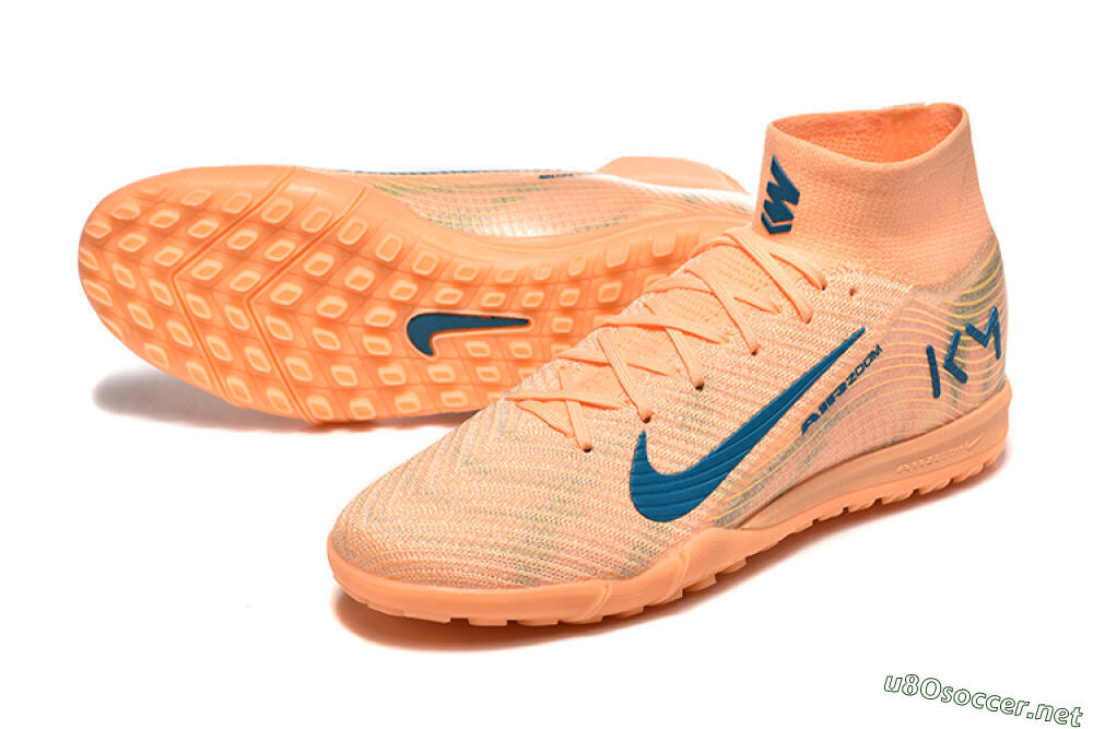 Men's Nike Air Zoom Mercurial Superfly 10 Elite TF Football Shoes - Pink/Blue/Yellow 3