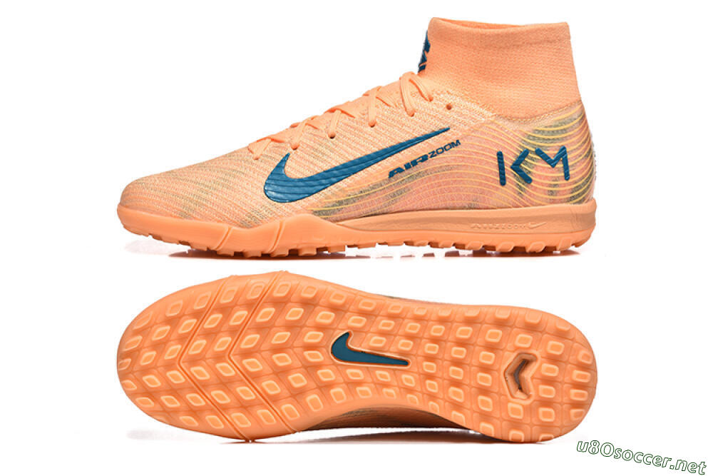 Men's Nike Air Zoom Mercurial Superfly 10 Elite TF Football Shoes - Pink/Blue/Yellow 1