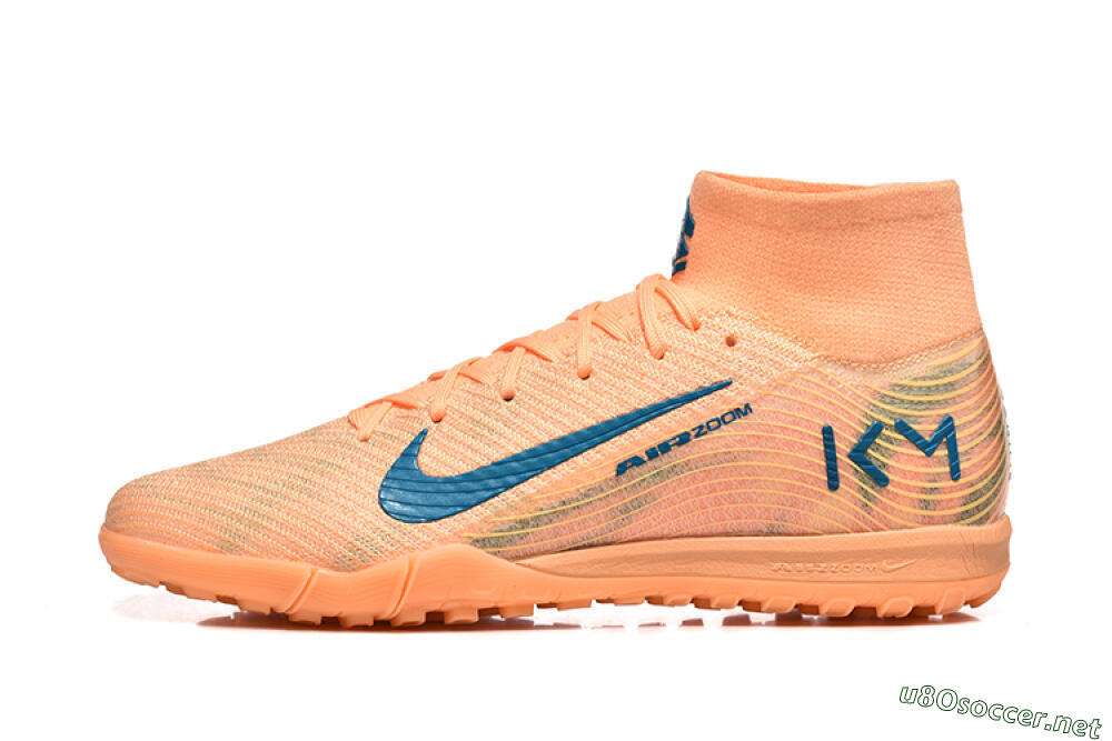 Men's Nike Air Zoom Mercurial Superfly 10 Elite TF Football Shoes - Pink/Blue/Yellow 0