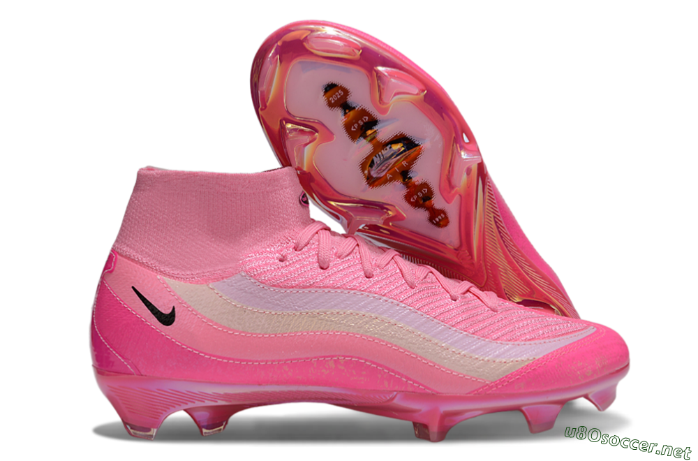 Unisex Nike Air Zoom Mercurial Superfly 10 Elite FG Football Boots - Pink/Black/White 2